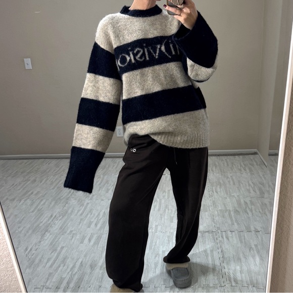 division Sweaters - (di)vision Striped Alpaca Oversized Sweater